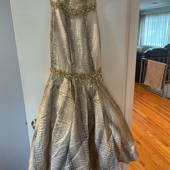 Jovani Metallic Snake Mermaid Formal Dress - Picture 8 of 8